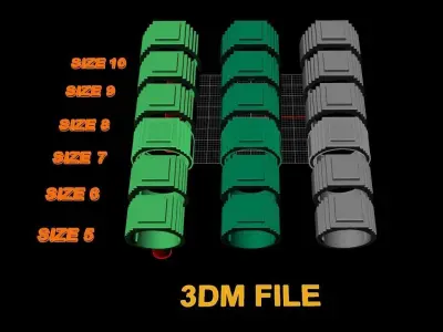 Signet Men Step Band Ring Mix Sizes 5 6 7 8 9 10 3D print model