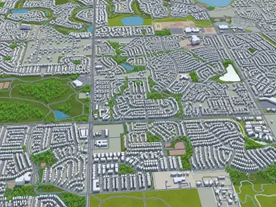 Thornton Colorado USA 30km Low-poly 3D model