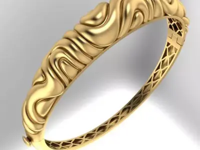 gold bracelet 3D print model 2