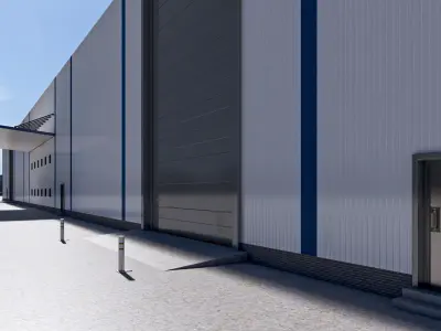 Warehouse 2 box with two rows of holes in it 3D model