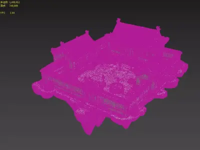 courtyard snow scenery 3D model