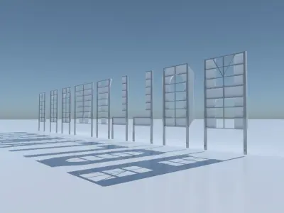 Hollywood Sign Low poly Low-poly 3D model