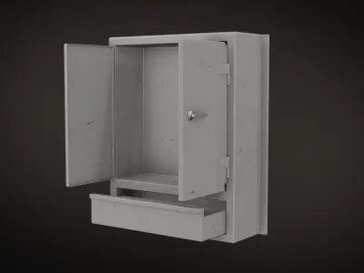Wall Mounted Cabinet Low-poly 3D model