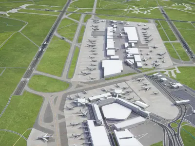 Cologne Bonn Airport Low-poly 3D model