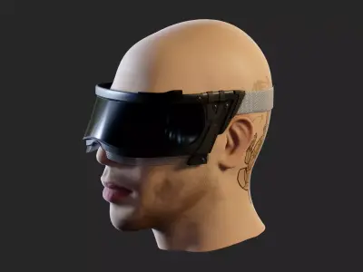 Futuristic scifi cyberpunk goggles - head not included 3D model