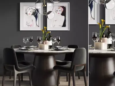 Dinning Set 12 3D model