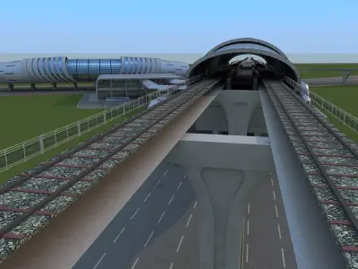 Light Rail Station 1 3D model
