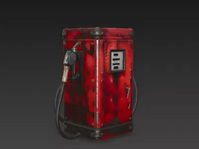Heavy Industrial Vintage Gas Pump 3D Model Low-poly 3D model