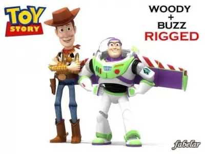 Woody and Buzz rigged 3D model