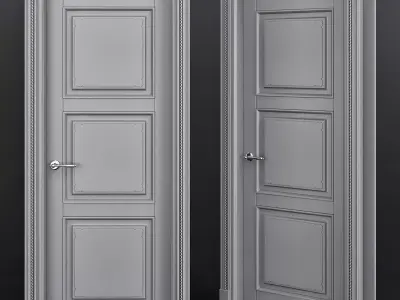 Interior Doors low poly 3d model Low-poly 3D model 6