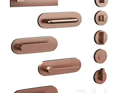 Olivary Modern Door Handles Vol 1 - 3D Model Set 3D model