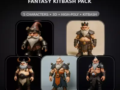 Forgefolk Guardians - High-Poly Dwarf and Gnome Character Pack 5 3D print model