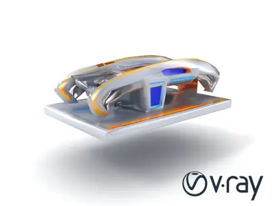 Futuristic Waterfront Bridge Model Pack with LED Panels and N... Low-poly 3D model