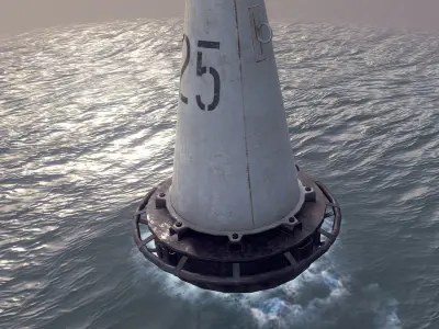 Buoy River RB-6-01 Left Side Mark Low-poly 3D model