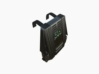 SciFi Backpack F01 Dark Metal - Fashion Character Design Low-poly 3D model