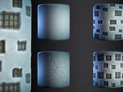 Concrete Wall Stylized - Vol 05 -  SBsar - Maps Texture