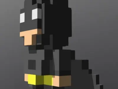 Batman voxel style  Low-poly 3D model
