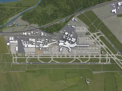 Vienna - International Airport - VIE Low-poly 3D model