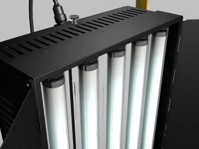 Fluorescent-Studio-Lights light stand with cord 3D model