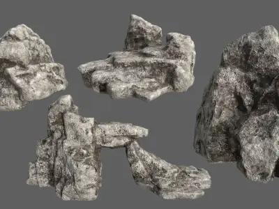Rock Set Low-poly 3D model 25