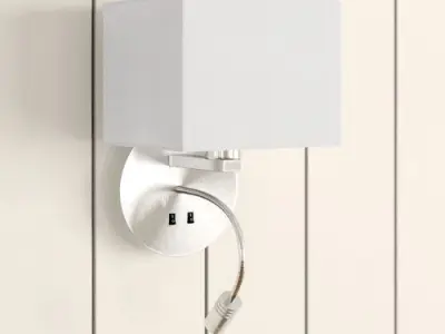 Brushed chrome Jamelia 2-Light Armed Sconce Free 3D model