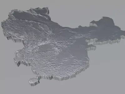 China Country Terrain 3D model