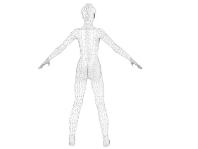 Female Robot Character Low-poly 3D model