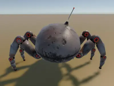Old robot spy Low-poly 3D model