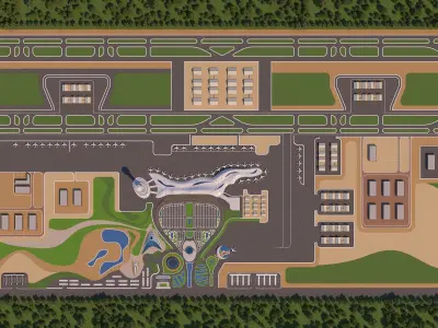 2 Full Airport Architecture Project - 2Ds Drawing - 3Ds Files 3D Model Pack