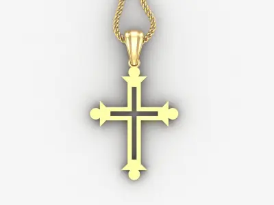 High Cross Pendant Light Gold 18K 4CP033 3D print model