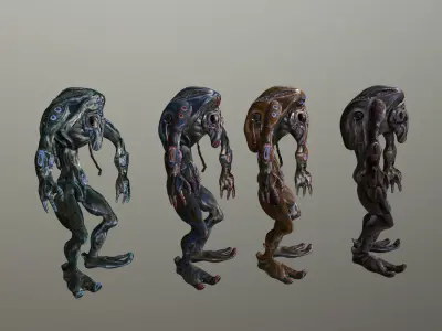SciFi Alien Warrior Low-poly 3D model