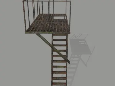 Fire Escape Low-poly 3D model