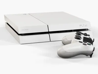 Sony PlayStation 4 White Low-poly 3D model
