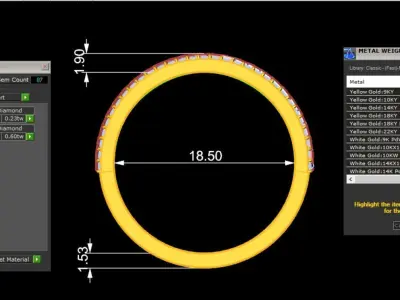 Luxury Baguette Cut Eternity Band Ring Jewelry Design 6008 3D print model