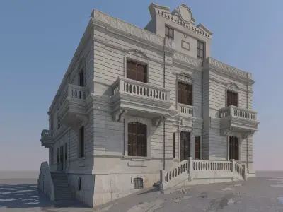 Stone building from Aleppo Syria Low-poly 3D model