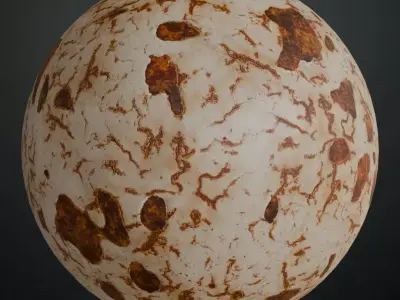 White Rusty Peeling Paint PBR Seamless Texture