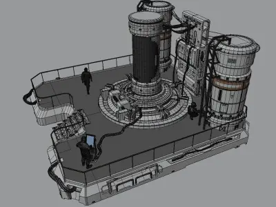 Sci Fi Laboratory Low-poly 3D model