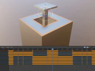 Animated Floor Elevator Low-poly 3D model