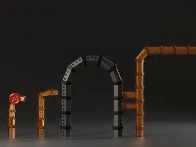 Pipedoor lego bridge Low-poly 3D model