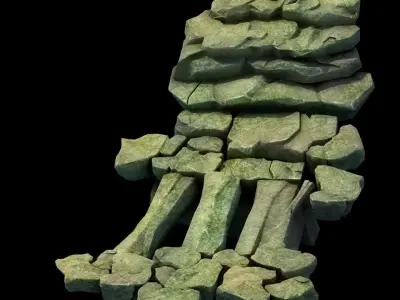 Forgetful forest - stone ladder 34 3D model