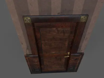 Old Wood Door Paper Low-poly 3D model purchase