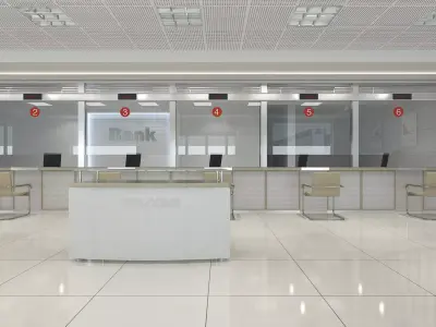 Bank Interior 04 3D model