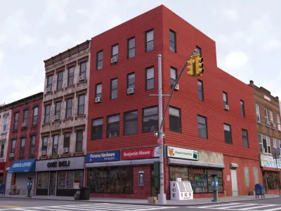 City Block B Low-poly 3D model