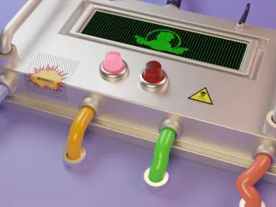 Bomb with cables Free 3D model