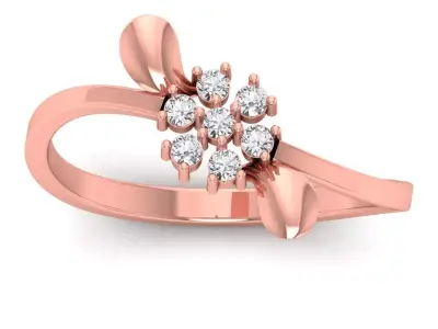 Solitaire Wedding Engagement Women Flower Bypass Rings 3D print model purchase