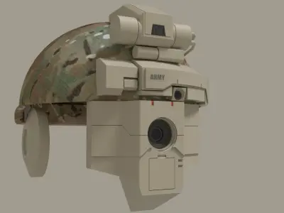 sci fi military helmet Low-poly 3D model