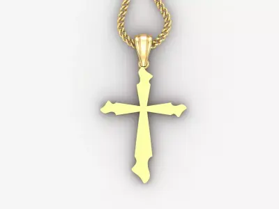 Light Gold 18K Cross Pendant 1CP099 3D print model
