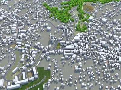 Malappuram Kerala India 20km AI Low-poly 3D model