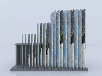 Tiles Display Floor Gondola 3D model