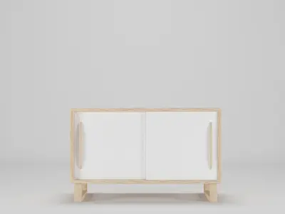 Wood Cabinet 80x40x50  Low-poly 3D model